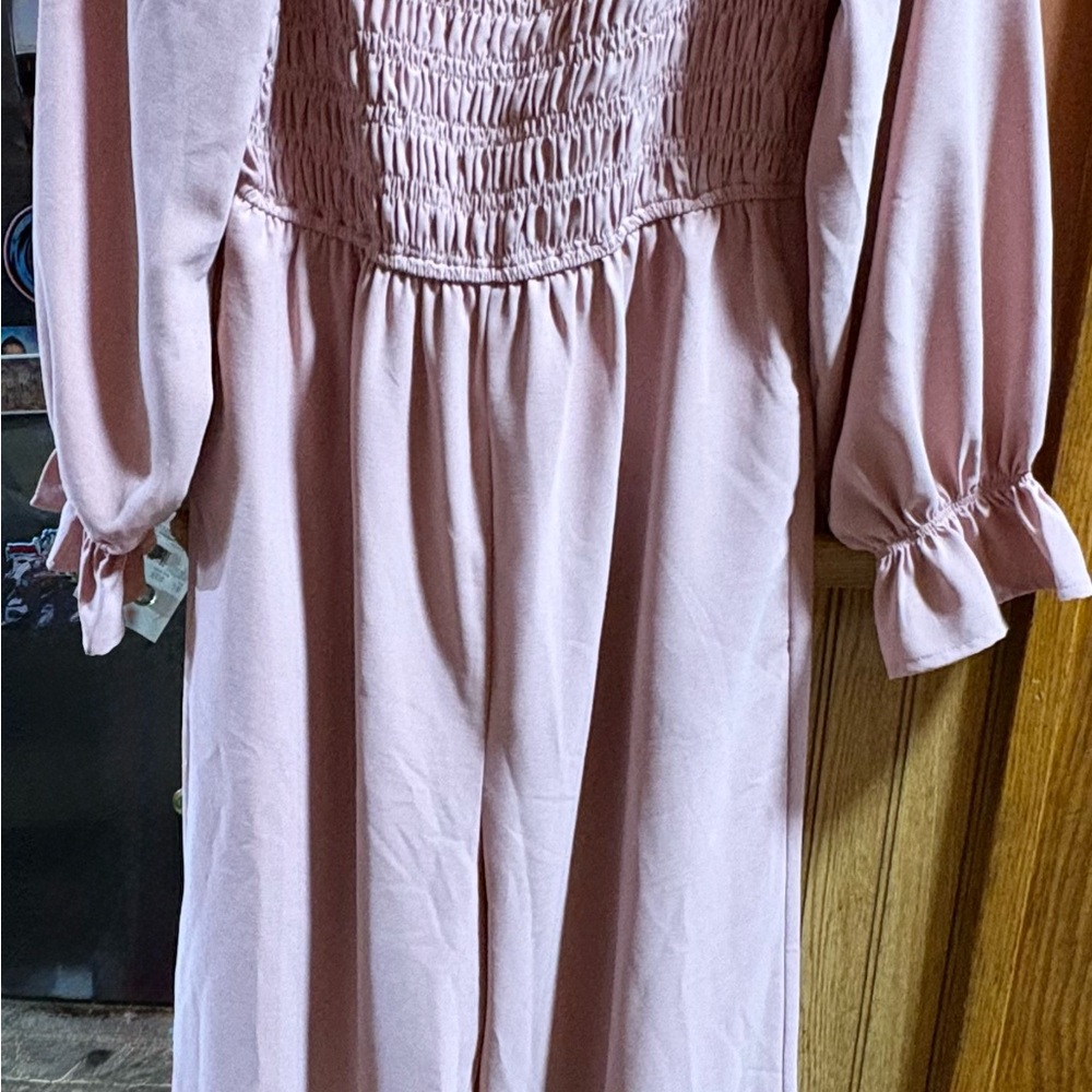 Pink Long Sleeve Jumpsuit